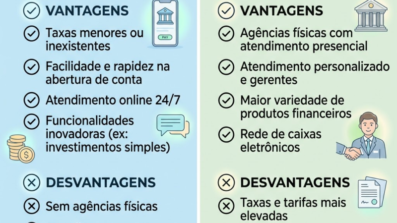 Banco Digital vs. Banco Tradicional: Vantagens e Desvantagens
